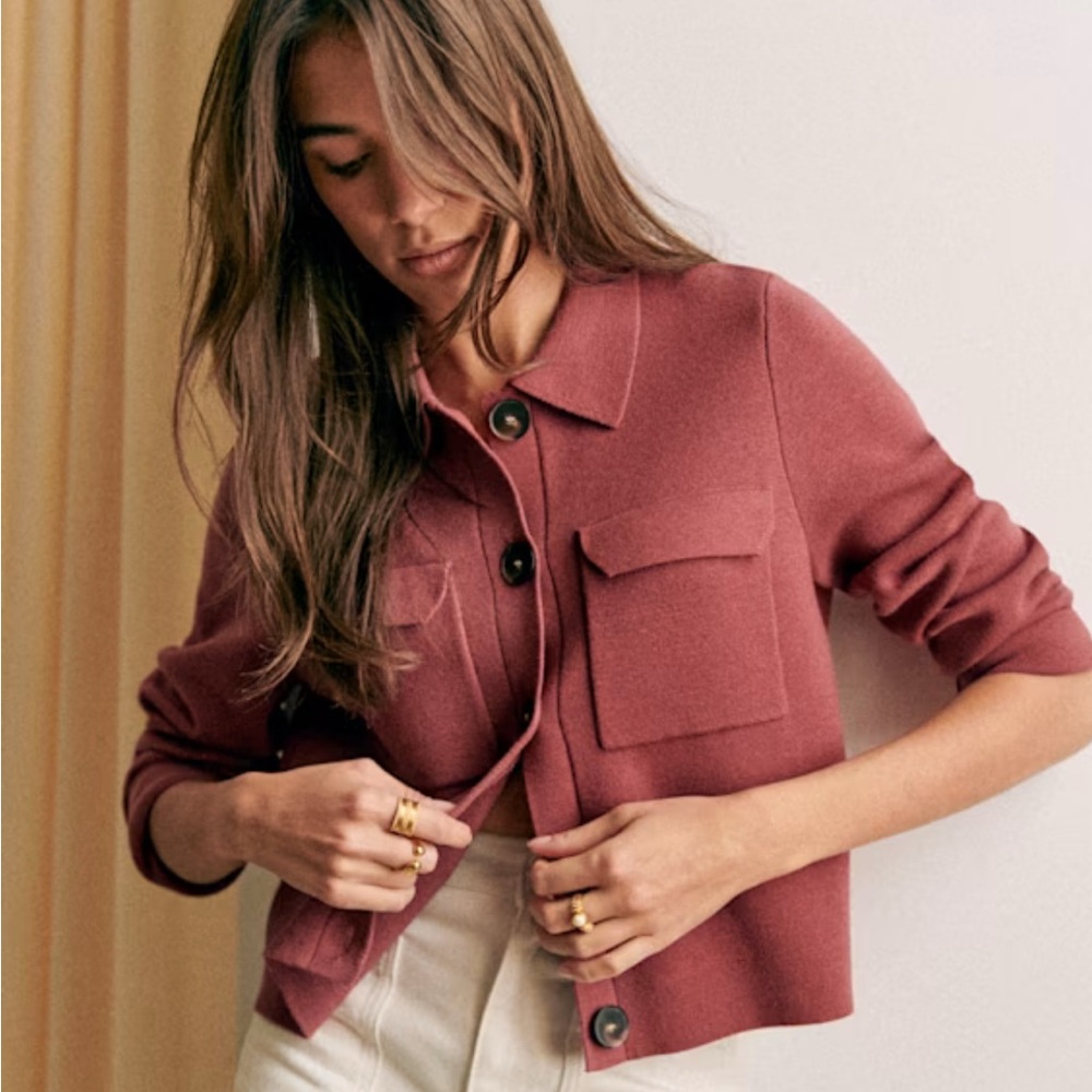 Sezane Betty cardigan in Rosewood